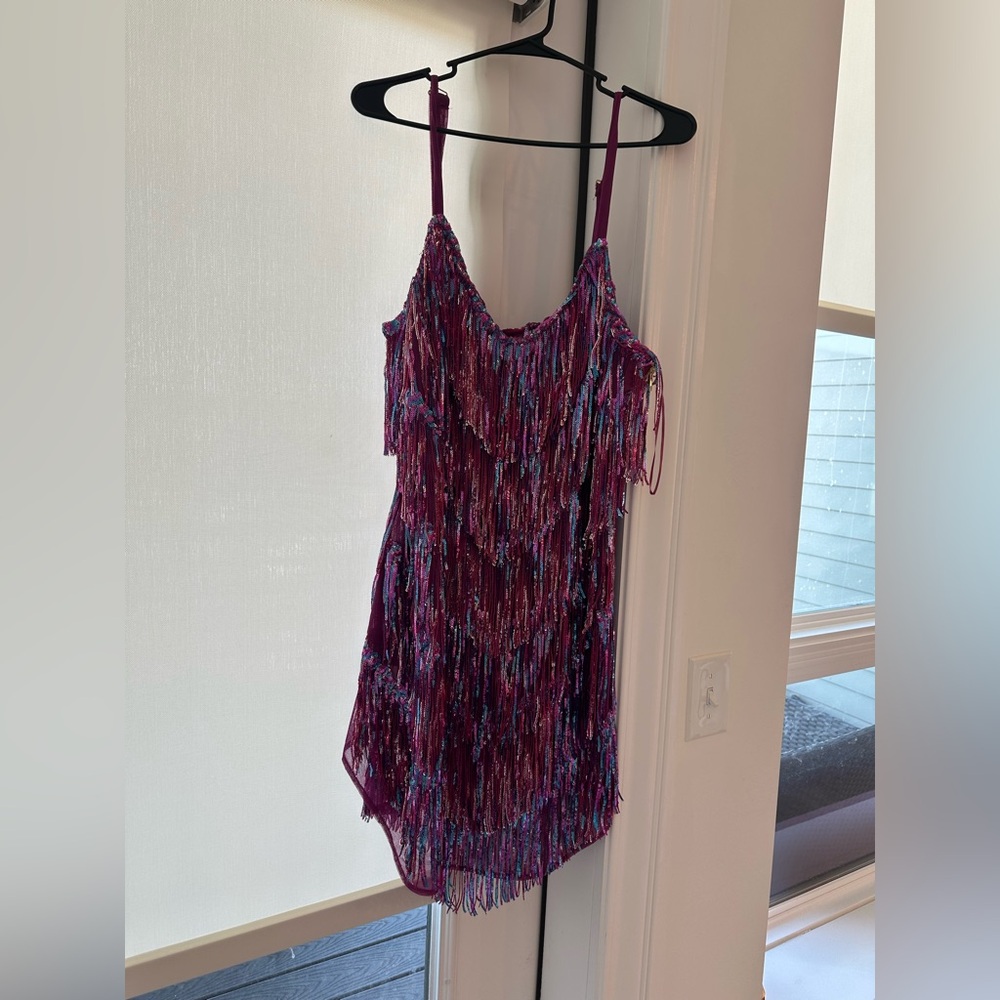 Sequin Fringe Dress Multicolor